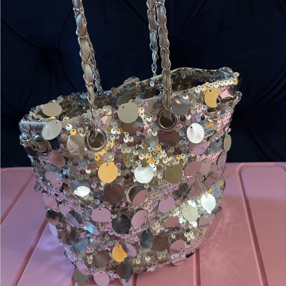 Silver Sequin Mini Bag - Picture 1 of 4